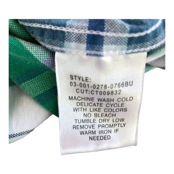 Roper Mens Blue Green Striped Long Sleeve Pearl Button Up Rodeo Shirt Size XL - Picture 9 of 13